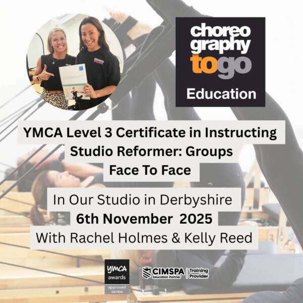 YMCA Level 3 Certificate in Instructing Studio Reformer: Groups 6th November Face to Face Derbyshire