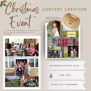 Live  CHRISTMAS Content Creation & Lunch Workshop 28 November