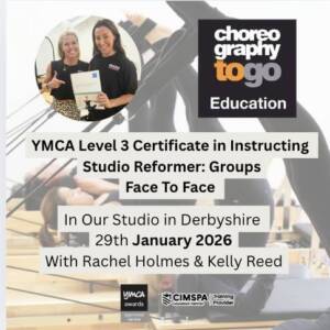 YMCA Level 3 Certificate in Instructing Studio Reformer: Groups 29th January Face to Face Derbyshire